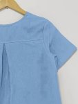 Solid Color V Neck T-Shirt Casual Short Sleeve T-Shirt For Spring & Summer Women's Clothing