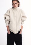 Oversized Teddy Bomber Jacket - Light Beige