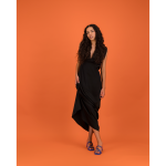 Sleeveless Satin Formal Dress In Black - S