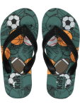Sports Print Flip Flops - 8 Green