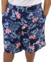 Ladies Printed Rayon Shorts - 60 / Nvy/cral