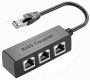 Ethernet Splitter 1 To 3 Network Adapter RJ45 Network Lan Ethernet Adapter Cable For Computers Suitable Super CAT5/ 5E/ CAT6/ Cat 7/ Cat 8 Cmpatibl