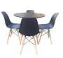 Smte Round Table Set Black With Keychain