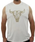 Mens Printed Bull Vest - 8XL Cream