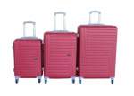 Smte Abs Plastic Hard-shell Suitcase Luggage Set Bright Red 3 Piece With Keychain