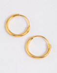 Goldair Gold Plated Sterling Silver Hoop Earrings 10MM