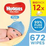 Huggies Baby Wet Wipes Pure 12 Pack