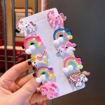 10PCS Cute Unicorn Hair Clips Set - Soft Resin Non-feathered Perfect For Girls' Birthday & Holiday Gifts