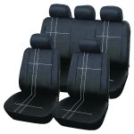 Carco 9 Piece Seat Cover Set - Trend Style - Black And White