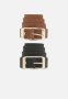 Two Pack Pu Boyfriend Belts - Black