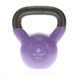 Body Sport Cast Iron Vinyl Coated Kettlebells 20 Lb. Light Purple Kettlebell For Weight Lifting Strength Training Kettlebell Pro
