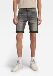 G-star Raw 3301 Slim Short Slander Grey R Superstretch - Lt Aged Destroy