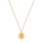 Gold Mother Of Pearl Sun Pendant Necklace