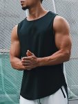 Men's Quick Dry Moisture-wicking Breathable Tank Tops Athletic Gym Bodybuilding Sports Sleeveless Shirts Men's Top For Workout R