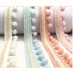 1PC 1M Ethnic Style Colored Hair Ball Lace Ball Diameter Clothing Accessories Skirt Curtain Decoration