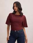 Paige Flutter Sleeve Tie Back Top - 16 Plum Fig