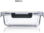 Glass Plastic Fridge Container - 680 Ml