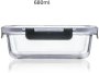 Glass Plastic Fridge Container - 680 Ml