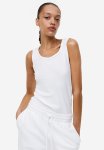 Ribbed Vest Top - White