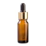 10ML Amber Glass Aromatherapy Bottle With Pipette - Black & Gold Collar 18/62
