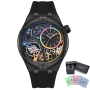 - Men Fashion Skeleton Silicone Strap Leisure Designer Watch - Black