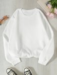 Women's Casual And Fashionable Sports Sweatshirt Suitable For Autumn And Winter Comfortable And Soft Solid Color