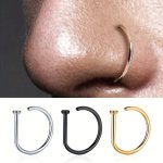 1PC Men's Faux Piercing Nose Ring Stainless Steel Body Piercing Jewelry