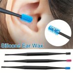 Soft Silicone Dual-ended Earwax Removal Tools 14.38 Cm Ear Pick Spiral & Brush Design Easy Clean Ear Care Accessory Safe Persona
