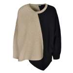 2-TONE Asymmetrical Pointy Knit Top - Sand L xl