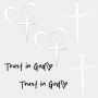 6PCS Sticker Decal - Love Cross Trust In God Cross With Nails Sticker