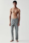 Regular Fit Pyjama Bottoms - Sage Green striped