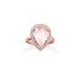 Rose Gold Plated Pear Shape Rose Quartz Cubic Zirconia Ring - 50