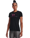 Women's Ua Tech Solid Logo Arch Short Sleeve - Black LG