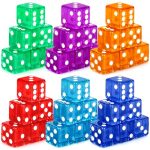 Hooqict 36 Pieces Casino Dice Set 19MM Large Dice Game Acrylic 6 Sided Colored Dice Bulk For Casino Vegas Math Classroom Supplie