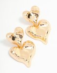 Goldair Gold Double Heart Drop Earrings