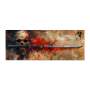 Brown Japanese Samurai With Skull By Wikus Schalkwyk Large Desk Pad