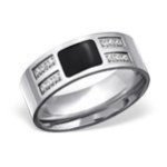 Jason Men's High Polish Stainless Steel Ring 8X2MM - Size 11