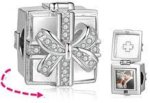 CAS101932 - 925 Sterling Silver Personalized Photo Gift Box Charm