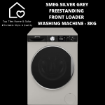 Smeg Silver Grey Freestanding Front Loader Washing Machine - 8KG