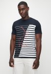 Polo Aiden Striped Short Sleeve Colourblock Tee - Navy