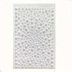 Self Adhesive Faux Pearl Stickers White Flat Back Faux Pearls Sticker For Face Decorative Makeup Nail Art Cell Phone Diy Crafts