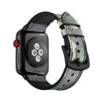 Kd Leather & Silicone Apple Watch Strap 38 40MM S m l – Green Camo