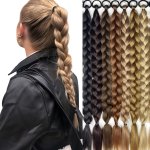 Ponytail Long Braided Ponytail With Elastic Hair Ties Synthetic Hair Extensions For Daily Use Party Hair Accessories