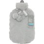 Clicks Hot Water Bottle With Cover & Pompoms Light Grey