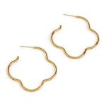 Goldair Gold Four Leaf Clover Hoop Earrings
