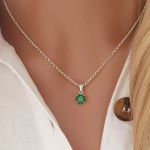 With Love 925 Sterling Silver May Birthstone Necklace