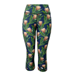 High Waist Funky 3 4 Leggings - Protea 03 - Ladies M - 34