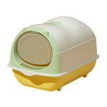 Weilaikeqi Hooded Cat Litter Box Enclosed Pet Cat Toilet Removable With Front Door Flap Kitty Litter Tray Durable Easy To Clean