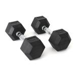 Alphastate Hexagon Rubber Dumbbells - 2X 15KG