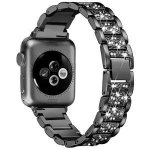 Kd Diamond Stainless Steel Apple Watch Strap 38 40MM S m l Black